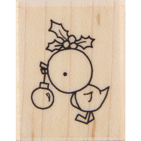 wood stamp - mb holiday bird