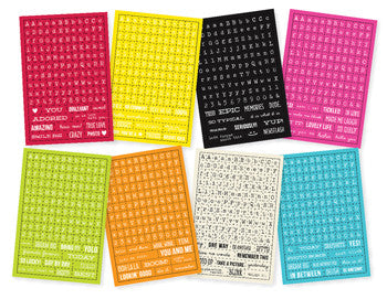 snap stickers - typeset